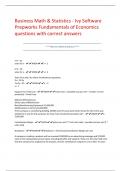 Business Math & Statistics - Ivy Software Prepworks Fundamentals of Economics questions with correct answers