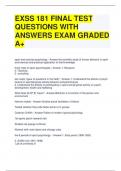 EXSS 181 FINAL TEST QUESTIONS WITH ANSWERS EXAM GRADED A+