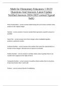 Math for Elementary Educators 1 D125 Questions And Answers Latest Update Verified Answers 2024-2025 correct&excl;&excl;&lpar;good luck&rpar;