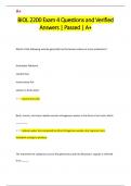 BIOL 2200 Exam 4 Questions and Verified  Answers &vert; Passed &vert; A&plus;