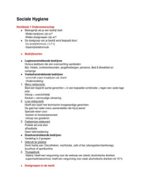Samenvatting Sociale Hygi&euml;ne SVH