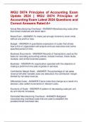 WGU D074 Principles of Accounting Exam  Update 2024 &vert; WGU D074 Principles of  Accounting Exam Latest 2024 Questions and  Correct Answers Rated A&plus;