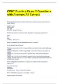 CPHT Practice Exam 2 Questions with Answers All Correct