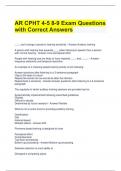 AR CPHT 4-5 8-9 Exam Questions with Correct Answers 