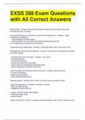 EXSS 288 Exam Questions with All Correct Answers