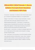 Official (ISC)² CSSLP Domain 1: Secure Software Concepts Exam Questions and Answers 100% Pass