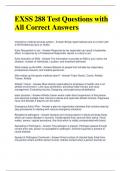 EXSS 288 Test Questions with All Correct Answers
