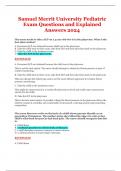 Samuel Merrit University Pediatric Exam Questions and Explained Answers 2024