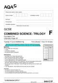 2023 AQA GCSE COMBINED SCIENCE&colon; TRILOGY 8464&sol;C&sol;2F Chemistry Paper 2F Question Paper & Mark scheme &lpar;Merged&rpar; June 2023 &lbrack;VERIFIED&rsqb;