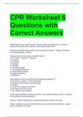 CPR Worksheet 6 Questions with Correct Answers 