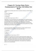 Chapter 01: Nursing Today Potter:  Fundamentals of Nursing, 11th Edition Test  Bank