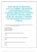 PSYC 228 EXAM 2024 WITH  ACTUAL CORRECT QUESTIONS  AND VERIFIED DETAILED  ANSWERS |FREQUENTLY TESTED  QUESTIONS AND SOLUTIONS  |ALREADY GRADED A+|NEWEST  |GUARANTEED PASS |LATEST  UPDATE