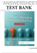 Test Bank For Yoder-Wise’s Leading And Managing In Canadian Nursing, 2nd Edition, Patricia S. Yoder-Wis||ANSWERSHEET||LATEST @)@$||VERIFIED BY EXPERTS