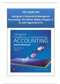 TEST BANK FOR Horngren's Financial & Managerial Accounting, 7th Edition Nobles Chapter 1-15 with Appendix B A+