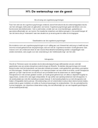 [Uitgebreid!] - Deeltoets 1 - Cognition Reisberg  - H1t/m5 + collegesheets & aantekeningen