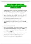 Florida drug and alcohol traffic awareness  Bundled Exam Questions Package with Correct Answers