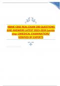 NBME CBSE REAL EXAM 200 QUESTIONS AND ANSWERS LATEST 2023-2024 (usmle step 1)MEDICAL EXAMINATION/ VERIFIED BY EXPERTS