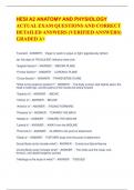 HESI A2 ANATOMY AND PHYSIOLOGY ACTUAL EXAM QUESTIONS AND CORRECT DETAILED ANSWERS (VERIFIED ANSWERS) GRADED A+