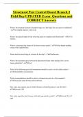 Structural Pest Control Board Branch 2  Field Rep UPDATED Exam Questions and  CORRECT Answers