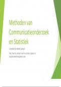 Summary -  Methoden van Communicatieonderzoek en Statistiek (77511201AY)