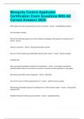 Mosquito Control Applicator Certification Exam Questions With All Correct Answers 2024.