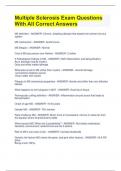 Multiple Sclerosis Exam Questions With All Correct Answers