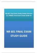 NR 601 Final Exam Study Guide (Version-2) / NR601 Final Exam Study Guide A+