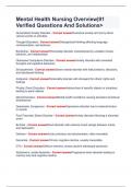 Mental Health Nursing Overview&vert;91 Verified Questions And Solutions