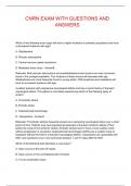 CNRN EXAM WITH QUESTIONS AND ANSWERS