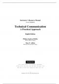 Instructor Manual for Technical Communication&colon; A Practical Approach &lpar;8th Edition&rpar; &ndash; William S&period; Pfeiffer &ndash; Complete Teaching Resource