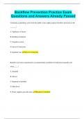 Backflow Prevention Practice Exam Questions and Answers Already Passed