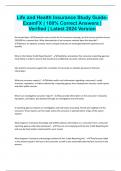Life and Health Insurance Study Guide- ExamFX &vert; 100&percnt; Correct Answers &vert;  Verified &vert; Latest 2024 Version