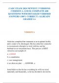 CADC EXAM 2024 NEWEST 2 VERSIONS  &lpar;VERSION A AND B&rpar; COMPLETE 400  QUESTIONS WITH DETAILED VERIFIED  ANSWERS &lpar;100&percnt; CORRECT&rpar; &sol;ALREADY  GRADED A&plus;