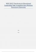 WGU D037 Practicum in Educational Leadership Task 1 complete docs Western Governors University