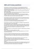 USA unit 2 essay questions