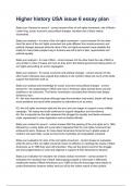 Higher history USA issue 6 essay plan