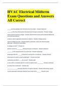 HVAC Electrical Midterm Exam Questions and Answers All Correct