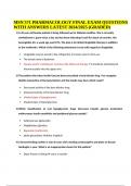 MSN 571 PHARMACOLOGY FINAL EXAM QUESTIONS WITH ANSWERS LATEST 2024/2025 (GRADED)