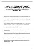 PMK-EE E6 PROFESSIONAL CONDUCT EXAM 2024 WITH UPDATED QUESTIONS WHICH ARE CORRECTLY ANSWERED |GRADED A+|