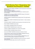 ACCS Review Part 1 Respiratory Test Questions And Answers &vert; Verified