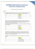 NURSING 2058 Health Assessment Exam1&2 complete solution with correct answers