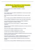 ACCS Exam Questions And Answers &lpar;Verified Answers&rpar;