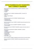 ACCS PHARMACOLOGY EXAM WITH 100&percnt; CORRECT ANSWERS