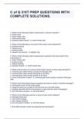 C of Q 310T PREP QUESTIONS WITH COMPLETE SOLUTIONS&period;