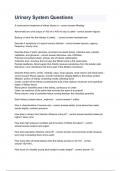 Urinary System Questions&period;