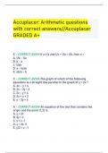 Accuplacer: Arithmetic questions with correct answers//Accuplacer GRADED A+     