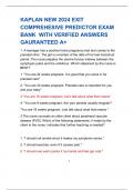KAPLAN NEW 2024 EXIT  COMPREHESIVE PREDICTOR EXAM  BANK WITH VERIFIED ANSWERS  GAURANTEED A+