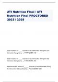 ATI Nutrition FInal / ATI Nutrition Final PROCTORED 2023 / 2025