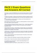 PACE 2 Exam Questions and Answers All Correct 