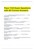 Pace 1143 Exam Questions with All Correct Answers 